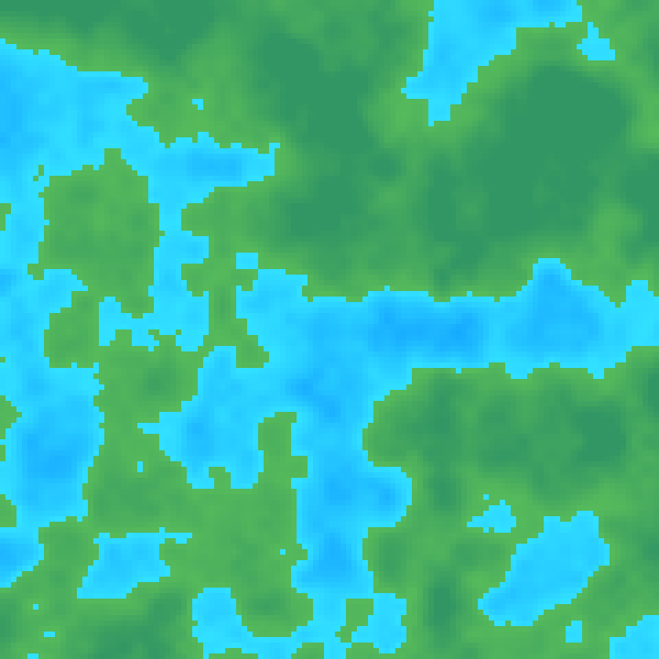 Noise map with land and water regions
